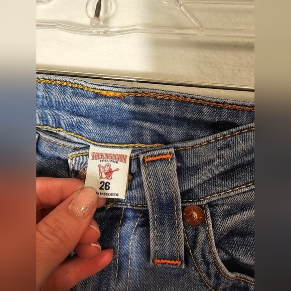 True Religion Skinny Jeans with Orange Stitching Women's Size 26 - Picture 11 of 12